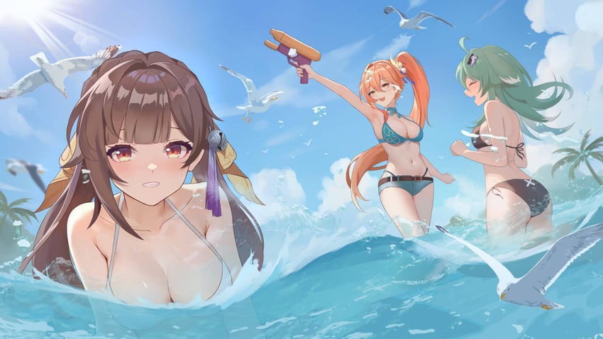 huohuo, sushang, and guinaifen (honkai and 1 more) drawn by fangai-anmian