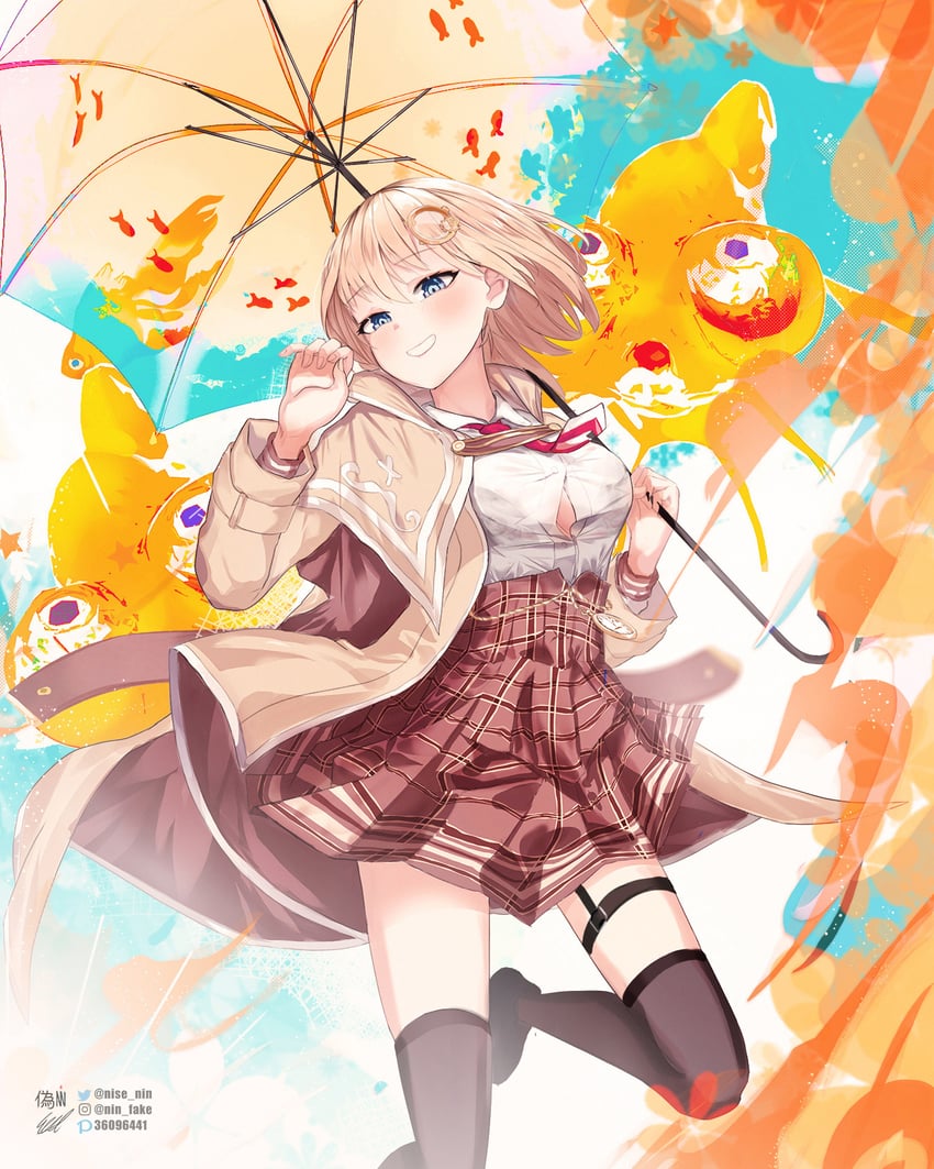 watson amelia (hololive and 1 more) drawn by nin_fake
