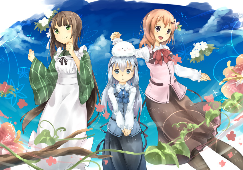 kafuu chino, hoto cocoa, tippy, and ujimatsu chiya (gochuumon wa usagi desu ka?) drawn by erufwa