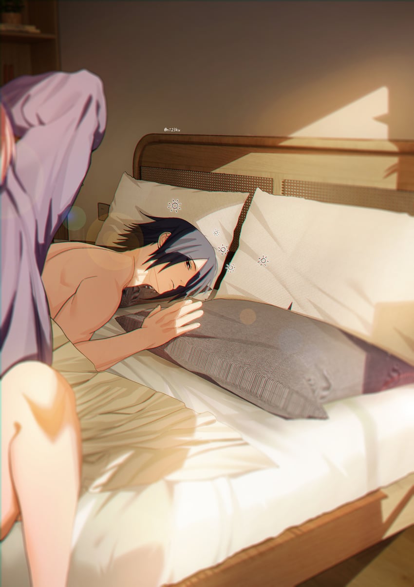 haruno sakura and uchiha sasuke (naruto and 1 more) drawn by niku_(ni23ku)