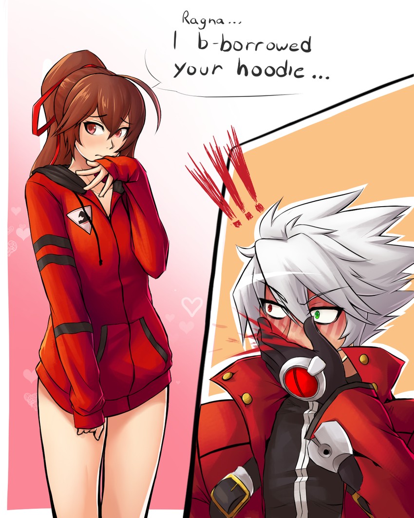 ragna the bloodedge and celica a. mercury (blazblue) drawn by dootmoon