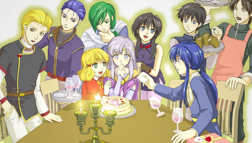 seliph, julia, larcei, lana, scathach, and 4 more (fire emblem and 1 more) drawn by musakoji