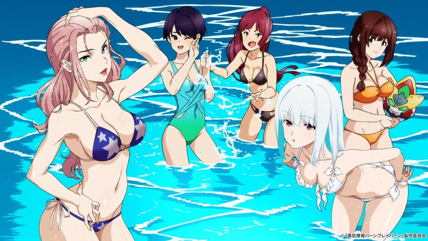 lulu, miyu katou, hibiki rio, akira mishima, and honoka suzunagi (yuuki bakuhatsu bang bravern) drawn by kabashima_yousuke