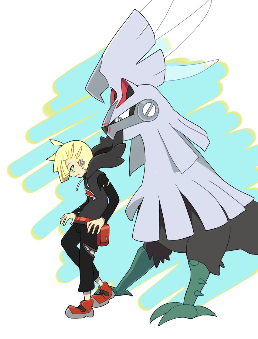gladion and silvally (pokemon and 1 more) drawn by ka-mw