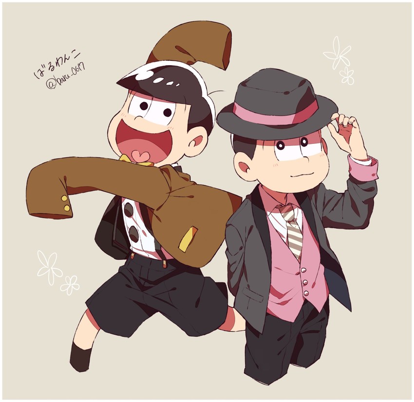 matsuno jyushimatsu and matsuno todomatsu (osomatsu and 1 more) drawn by huni0617