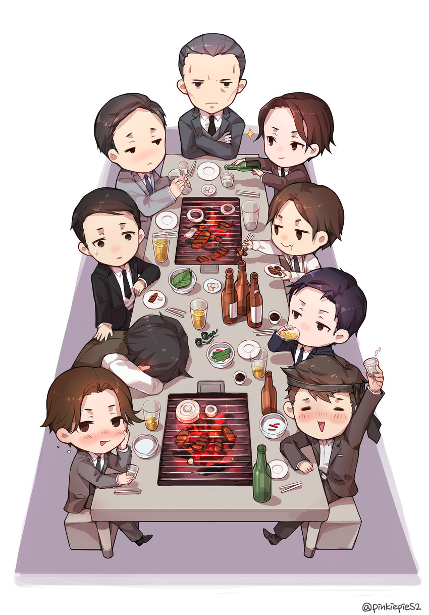 miyoshi, jitsui, tazaki, kaminaga, hatano, and 4 more (joker game) drawn by pinkiepies2