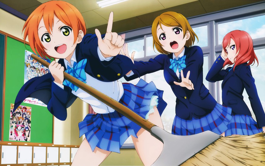 nishikino maki, hoshizora rin, and koizumi hanayo (love live! and 1 more) drawn by murota_yuuhei