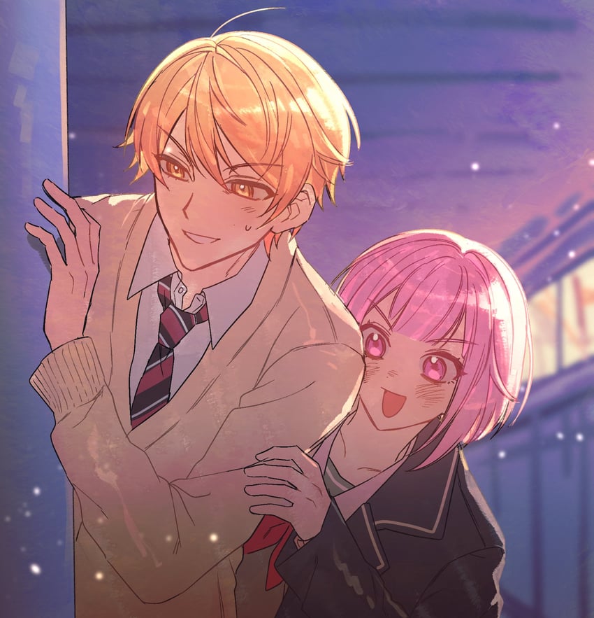 ootori emu and tenma tsukasa (project sekai) drawn by pudding_hl