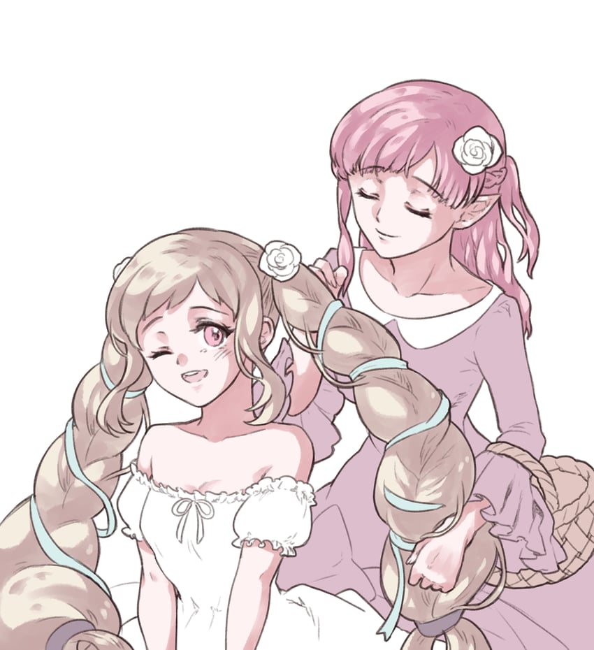 female corrin and elise (fire emblem and 1 more) drawn by liefe