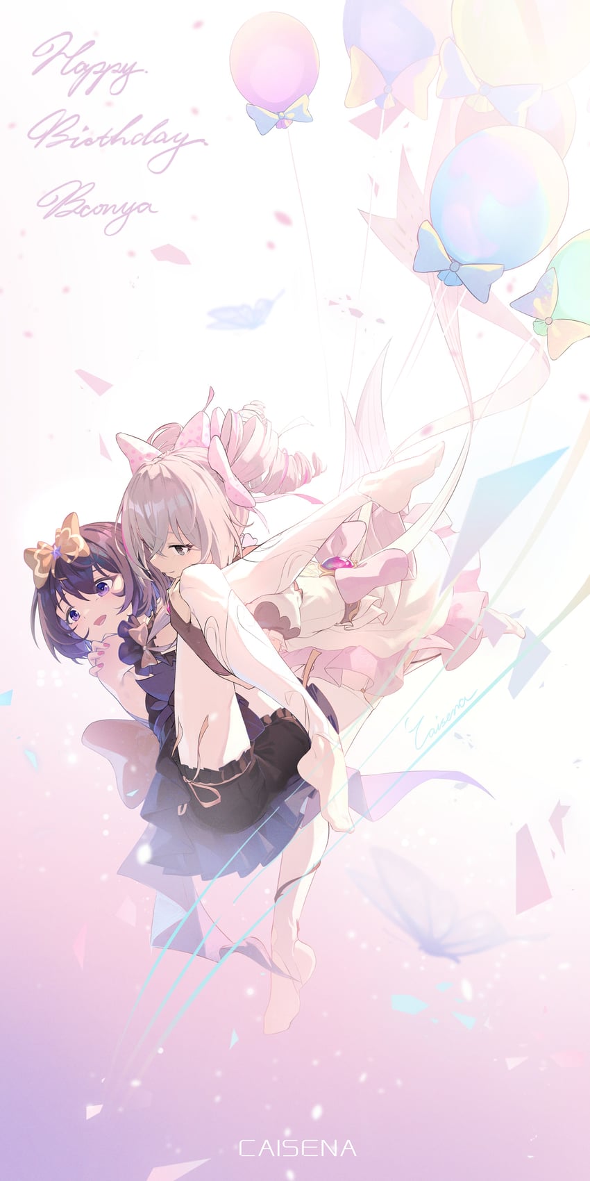 bronya zaychik and seele vollerei (honkai and 1 more) drawn by caisena