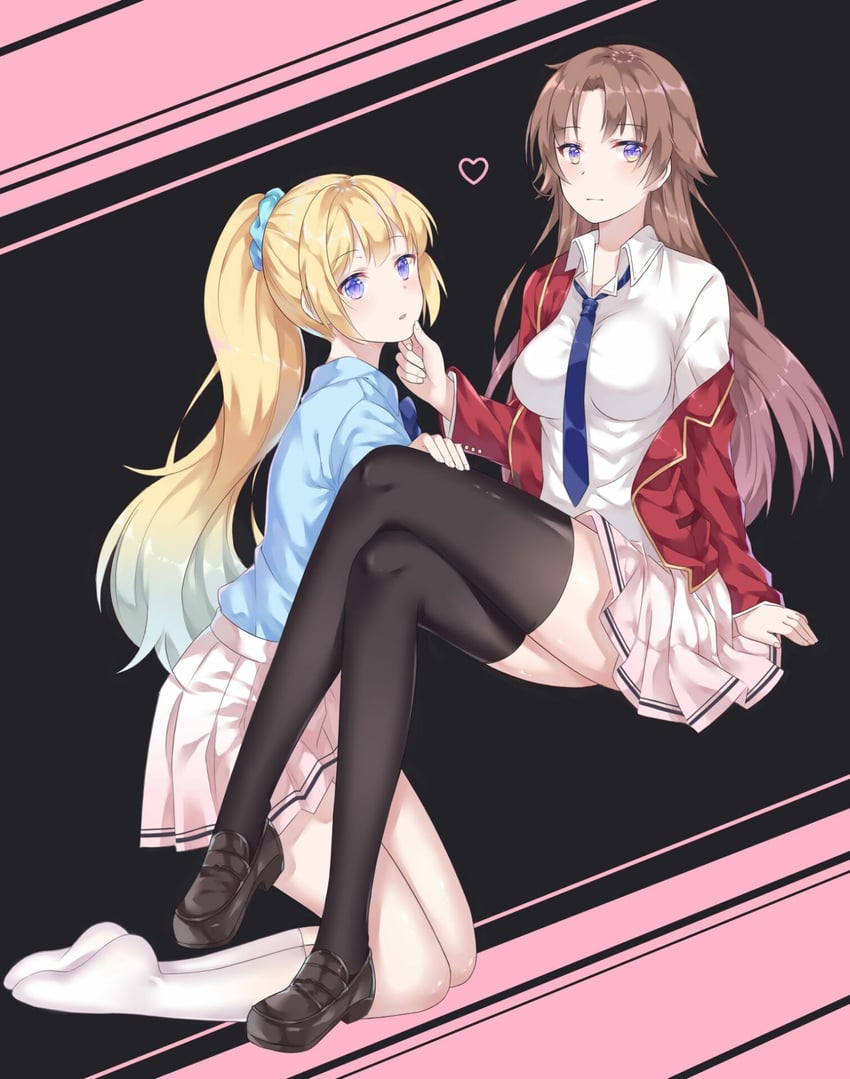 karuizawa kei and ayanokouji kiyotaka (youkoso jitsuryoku shijou shugi no kyoushitsu e) drawn by yozora_(33968397)