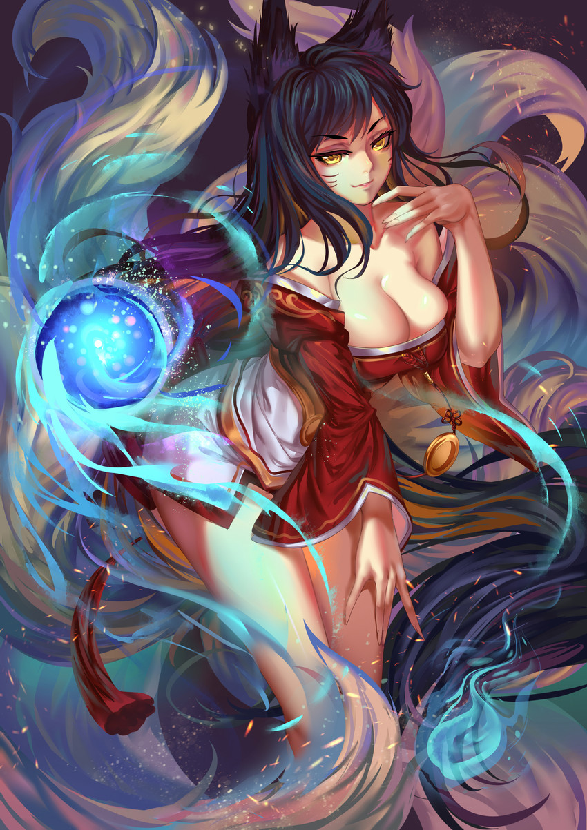 ahri (league of legends) drawn by hanh_chu