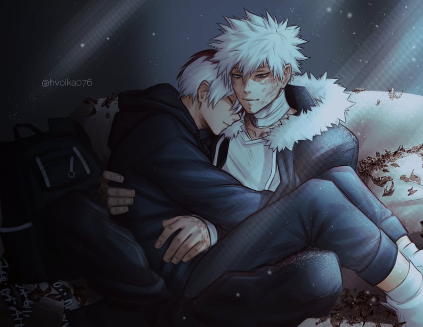 todoroki shoto and dabi (boku no hero academia) drawn by saika076