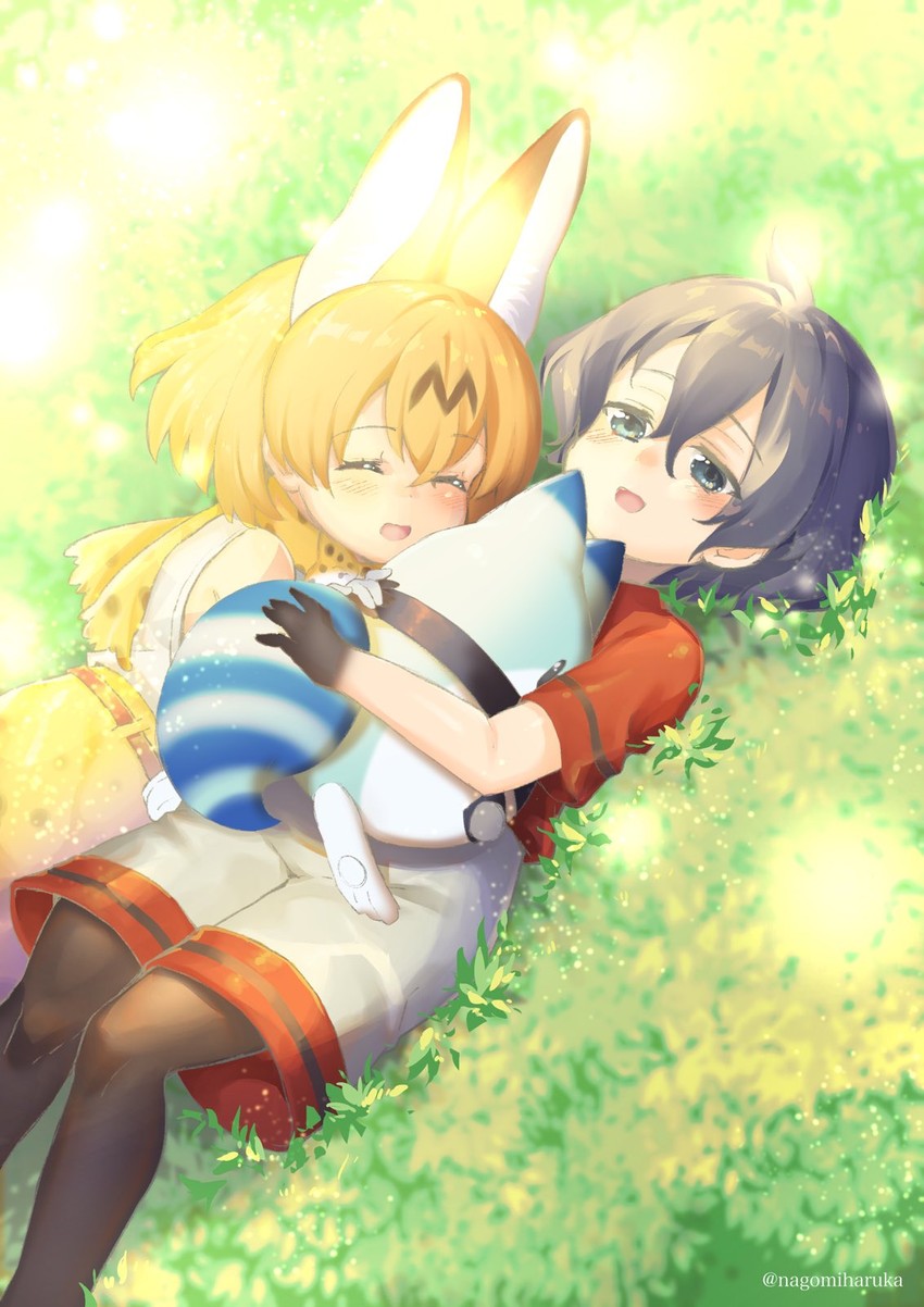 serval, kaban, and lucky beast (kemono friends) drawn by nagomi_haruka