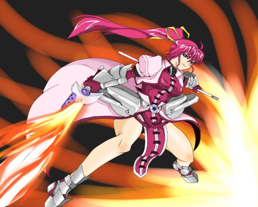 signum and laevatein (lyrical nanoha and 1 more) drawn by aoi_yuu_(komeda_yuu)