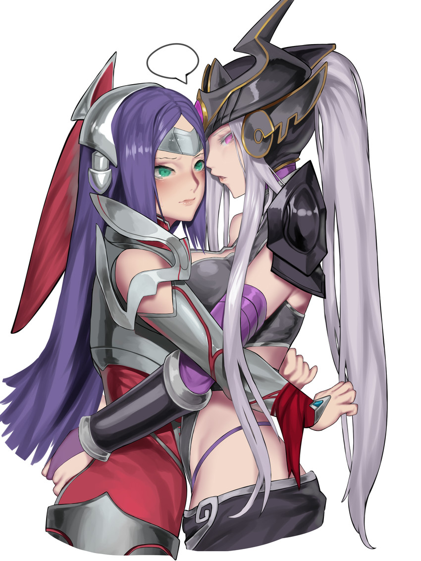 syndra and irelia (league of legends) drawn by kumiko_shiba