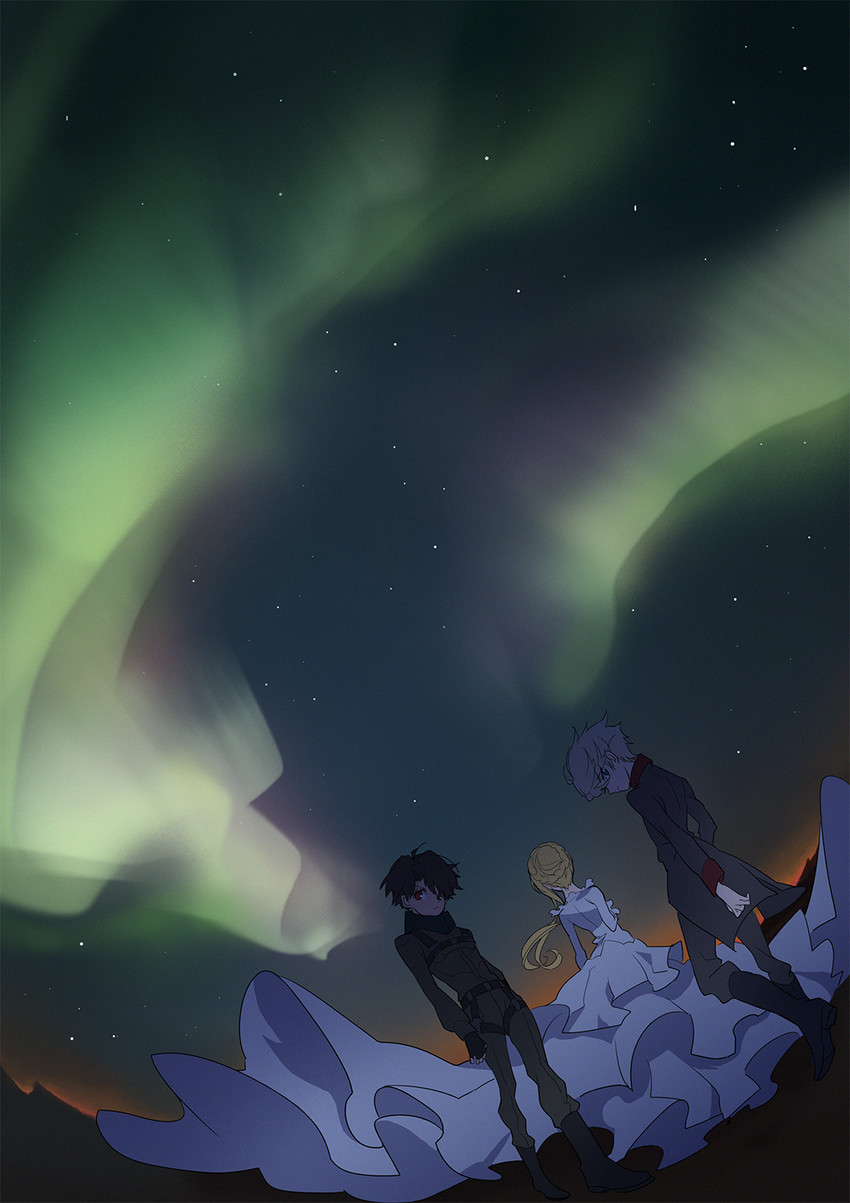 slaine troyard, kaizuka inaho, and asseylum vers allusia (aldnoah.zero) drawn by chino_kawashiku