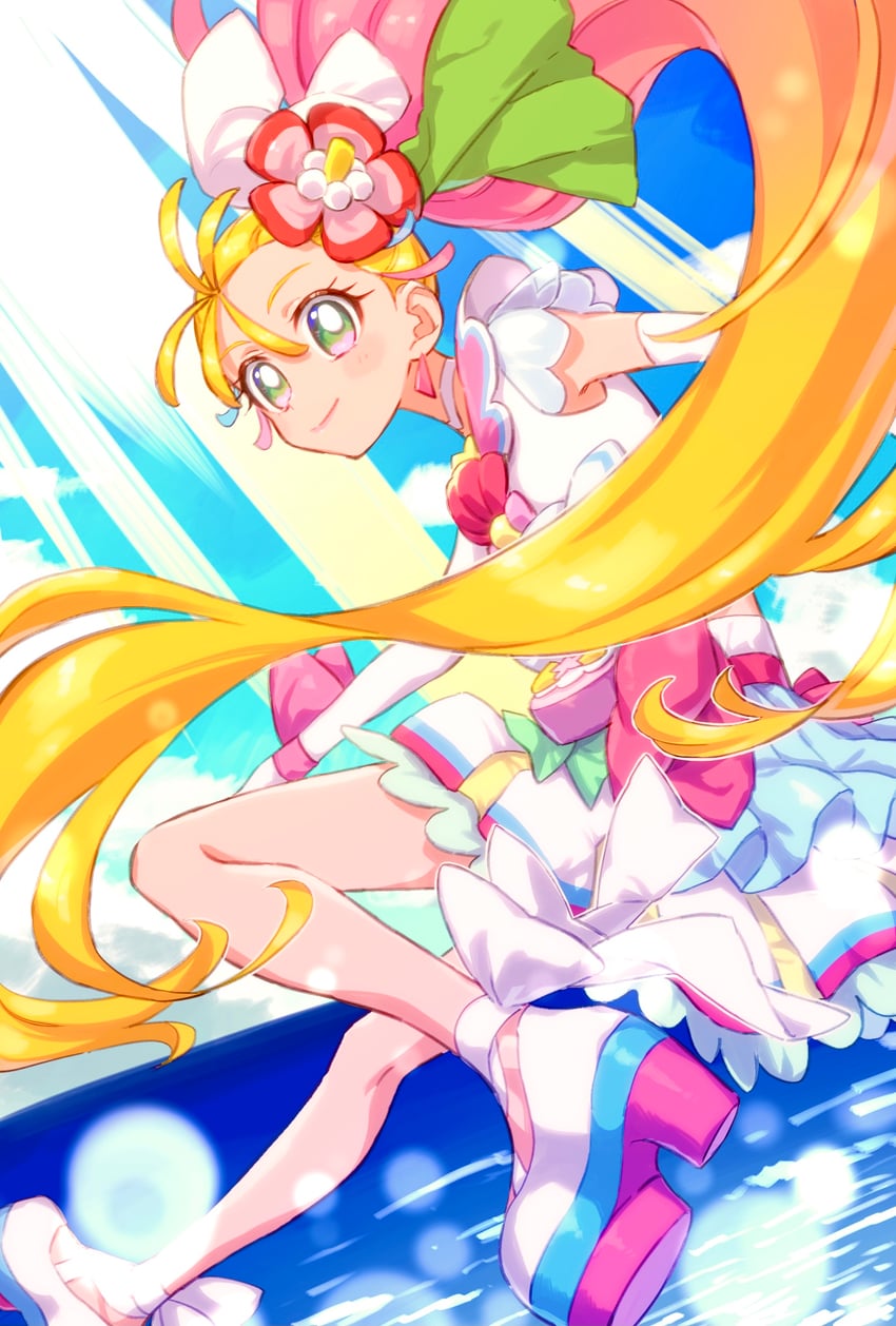 natsuumi manatsu and cure summer (precure and 1 more) drawn by okimochi