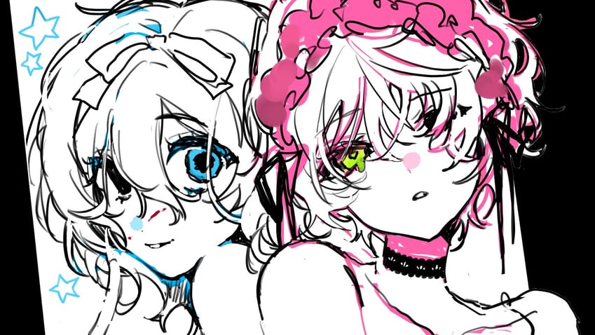 sua and mizi (alien stage) drawn by hiziri_o0