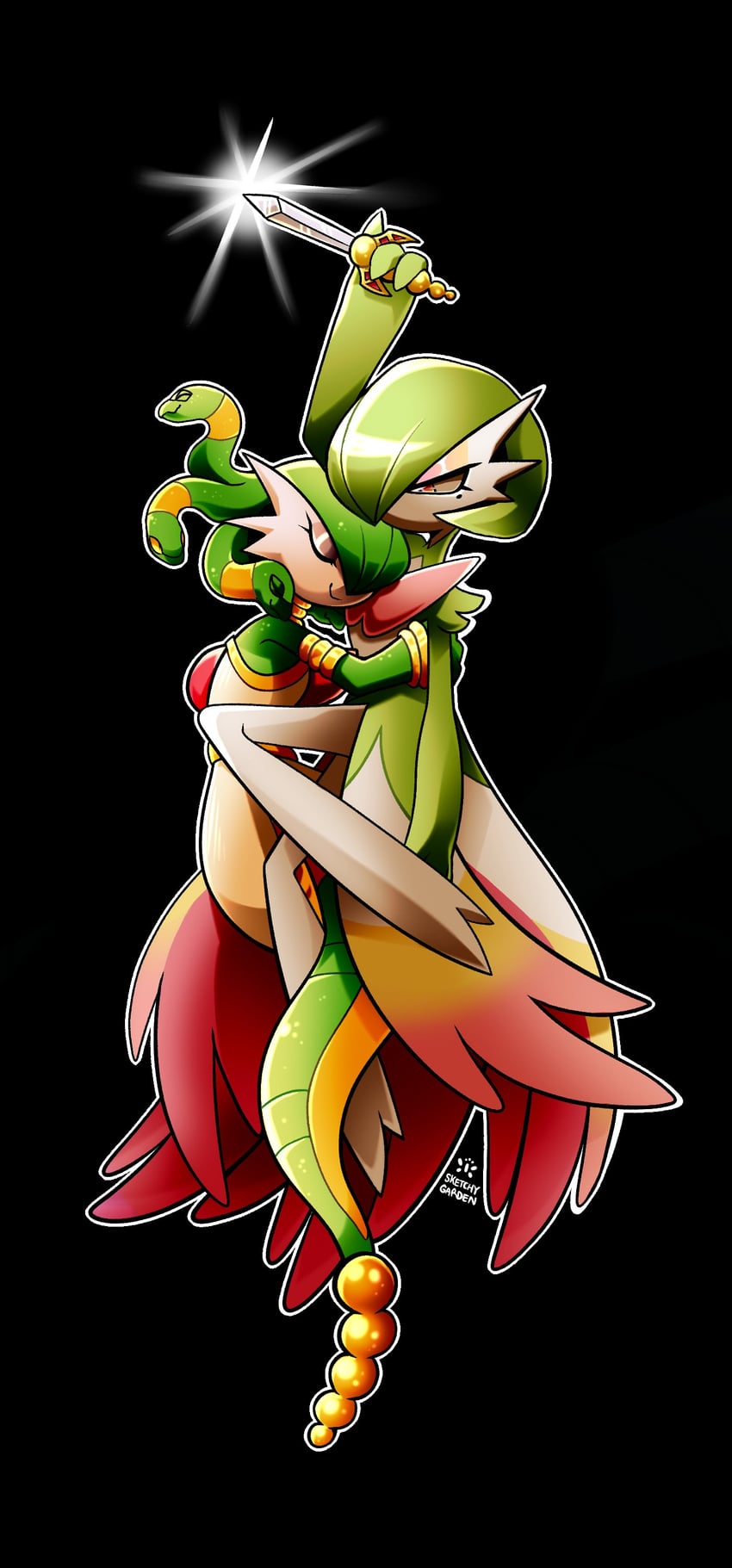 gardevoir and fleur (original and 1 more) drawn by sketchygarden