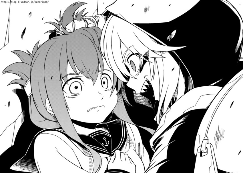 inazuma and re-class battleship (kantai collection) drawn by katari_(ropiropi)
