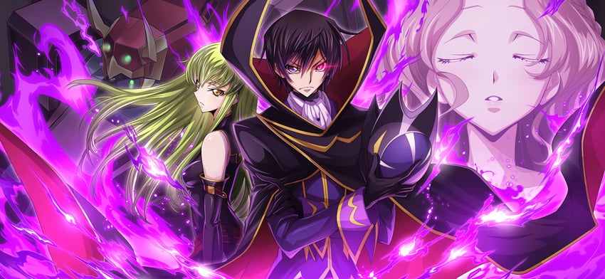 c.c., lelouch vi britannia, nunnally vi britannia, and burai (code geass and 1 more)