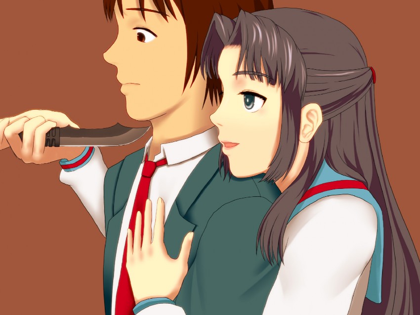 kyon and asakura ryoko (suzumiya haruhi no yuuutsu) drawn by ootalia