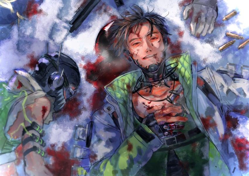 wattson, crypto, octane, and gibraltar (apex legends) drawn by kawaniwa