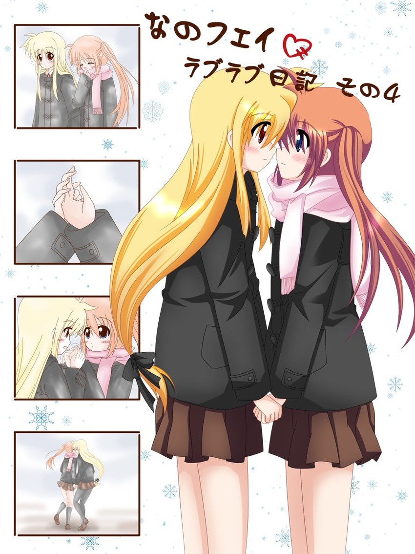 fate testarossa and takamachi nanoha (lyrical nanoha and 2 more) drawn by inu0831