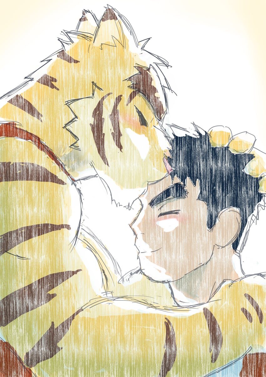 torahiko oshima and hiroyuki nishimura (morenatsu) drawn by voitman2024