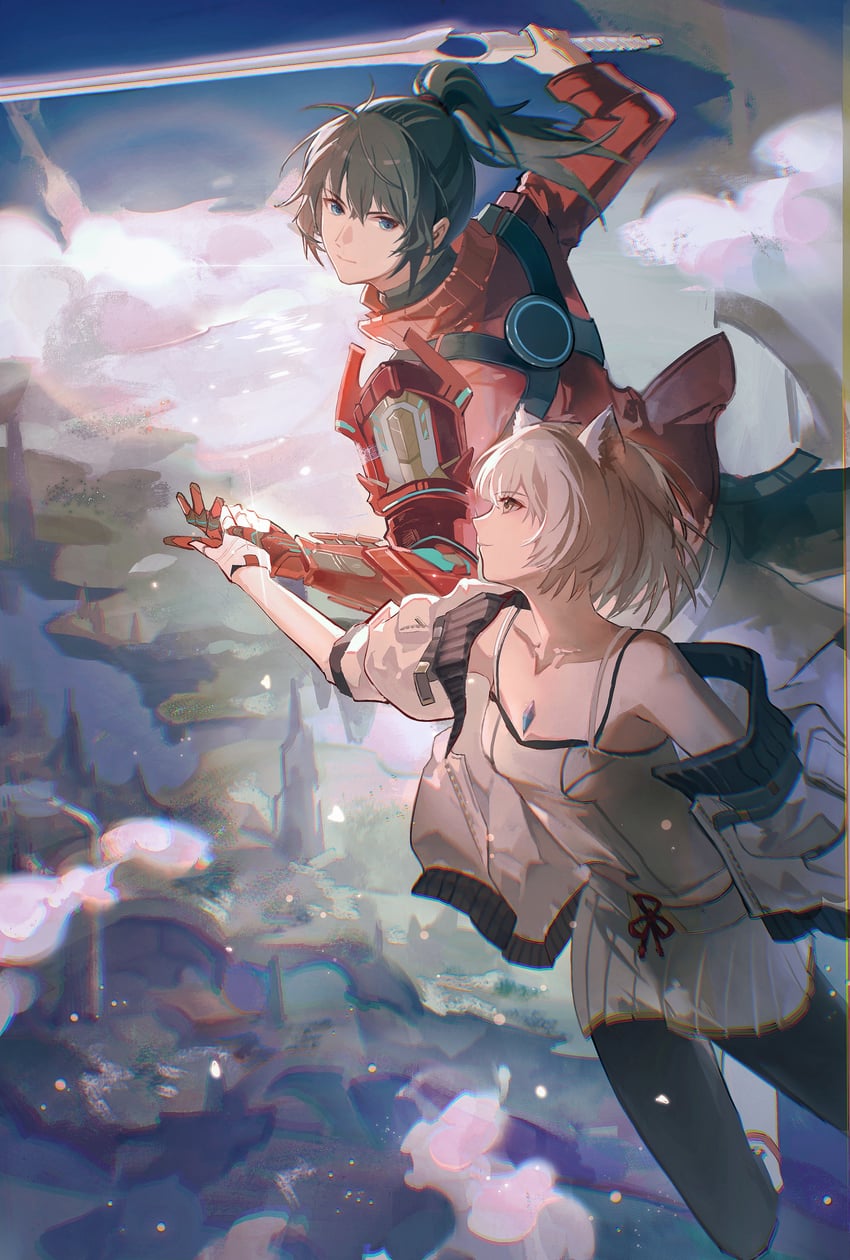 mio and noah (xenoblade chronicles and 1 more) drawn by tharsis_(392724022)