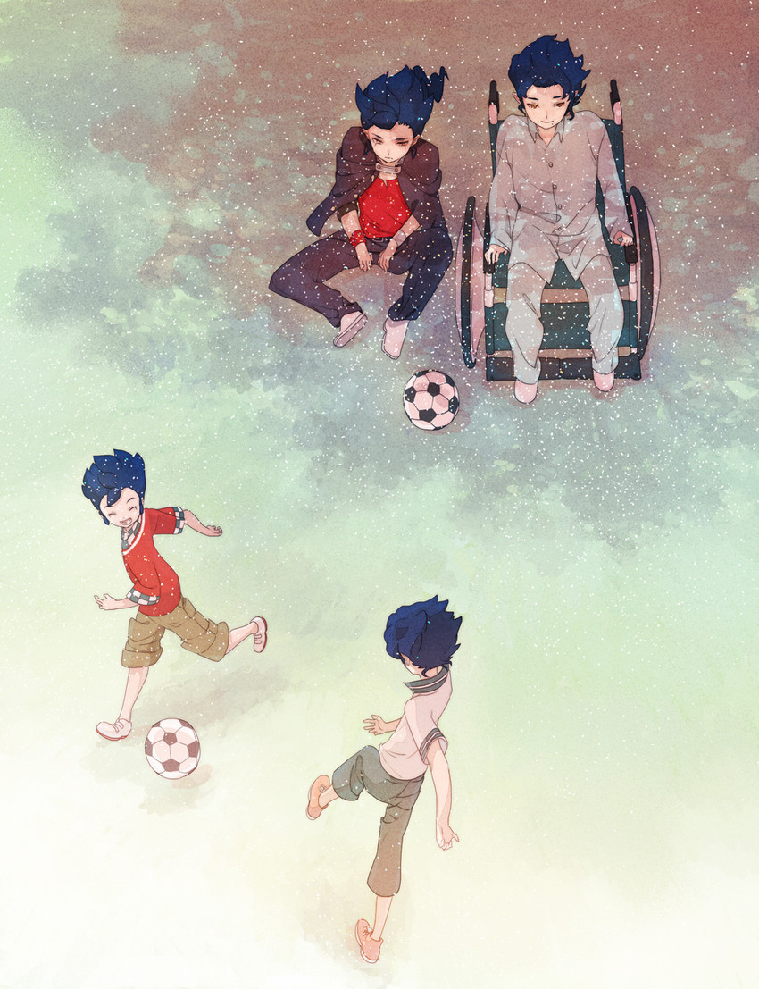 tsurugi kyousuke and tsurugi yuuichi (inazuma eleven and 1 more) drawn by okazaki_oka