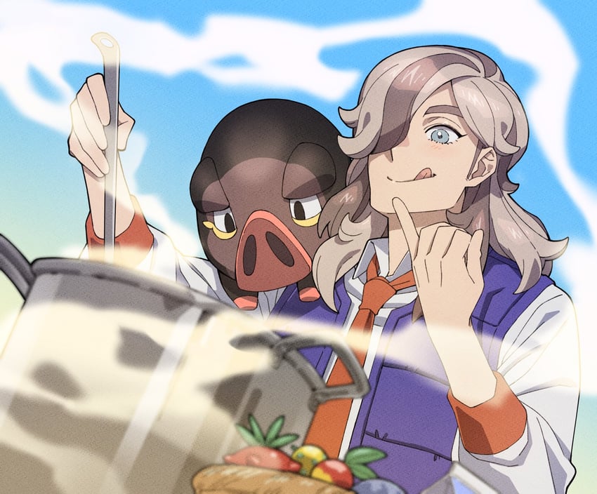 arven and lechonk (pokemon and 1 more) drawn by nagiko_(mangalove1111)