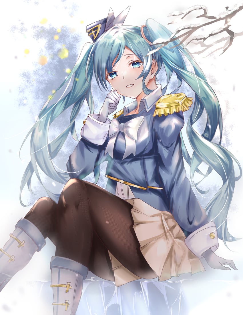 hatsune miku and yuki miku (vocaloid) drawn by waon_moon