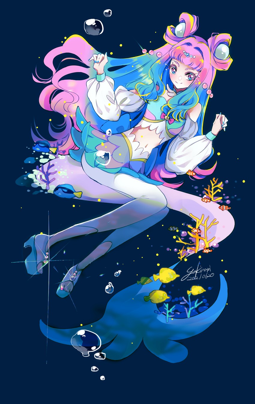 laura la mer and cure la mer (precure and 1 more) drawn by yukinami_(paru26i)