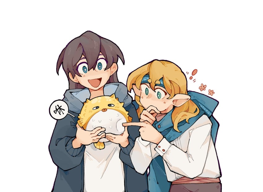 geminitay, pearlescentmoon, and pufferfish (minecraft and 2 more) drawn by yuepcat