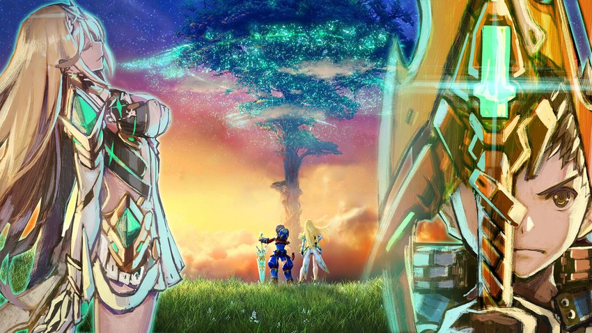 mythra and rex (xenoblade chronicles and 1 more) drawn by saitou_masatsugu