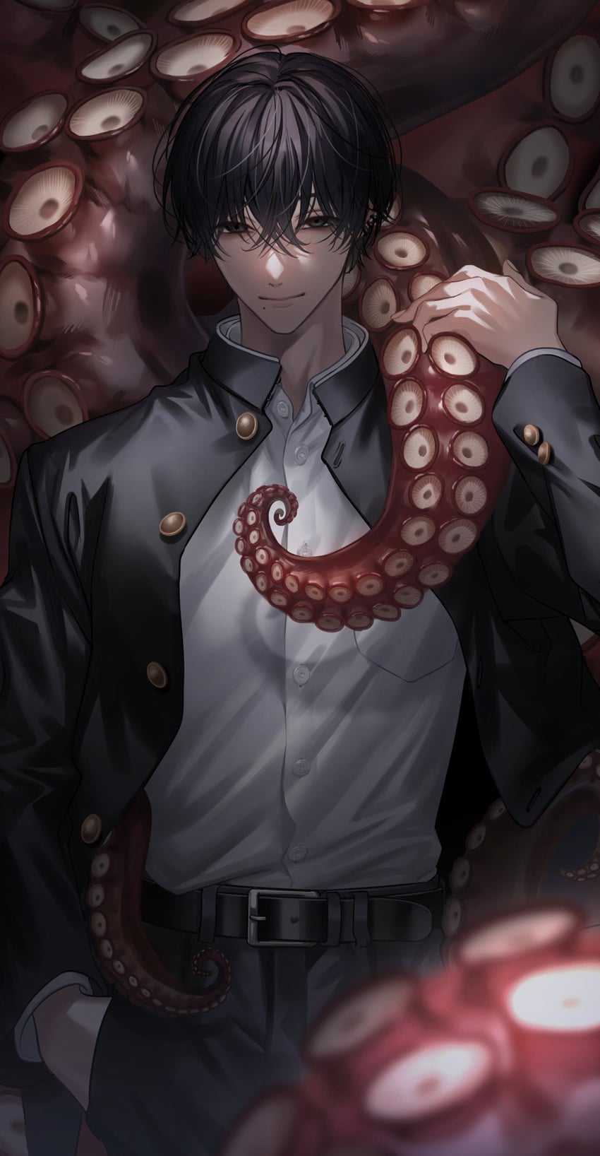 yoshida hirofumi and octopus devil (chainsaw man) drawn by am88121