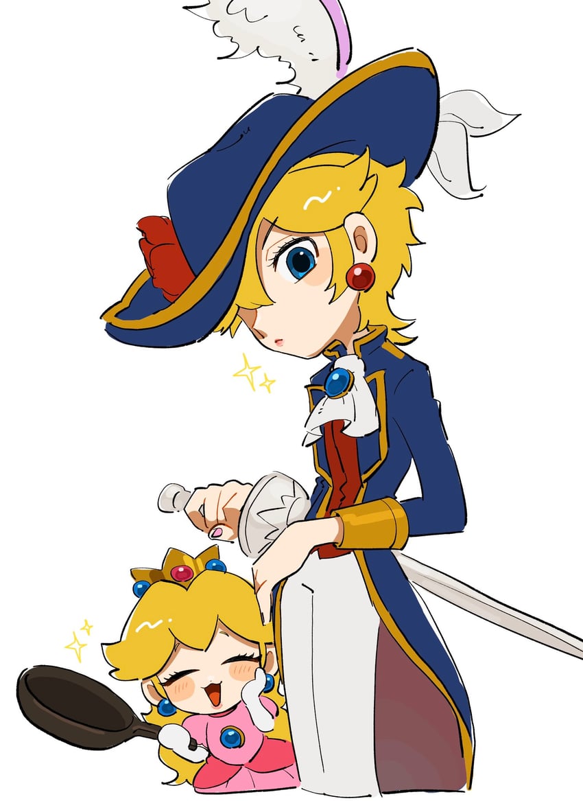 princess peach and swordfighter peach (mario and 2 more) drawn by mimimi_(mimimim9999)