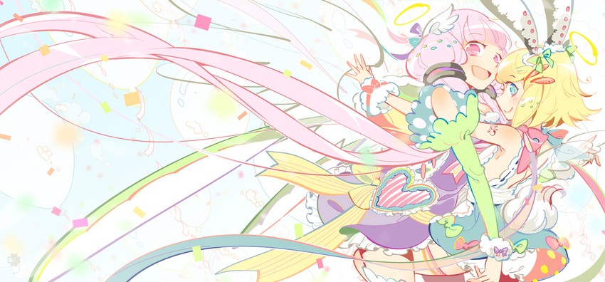kagamine rin and yuzuki yukari (vocaloid and 1 more) drawn by reika_(clovia_studio)