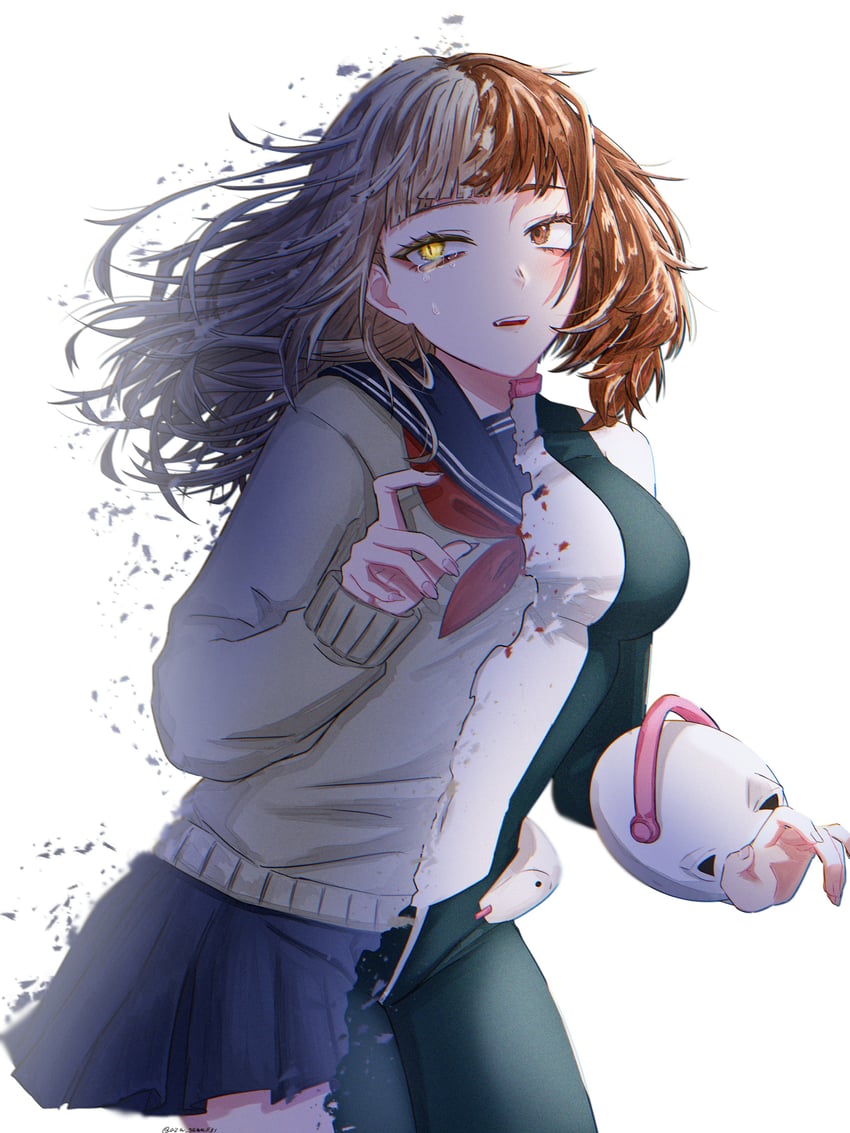uraraka ochaco and toga himiko (boku no hero academia) drawn by azu_sawa1131