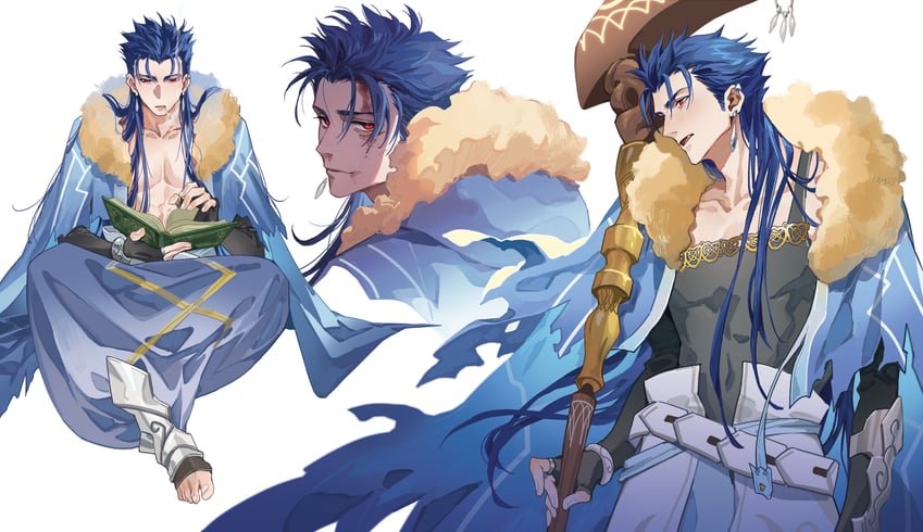 cu chulainn (fate and 1 more) drawn by kuzen