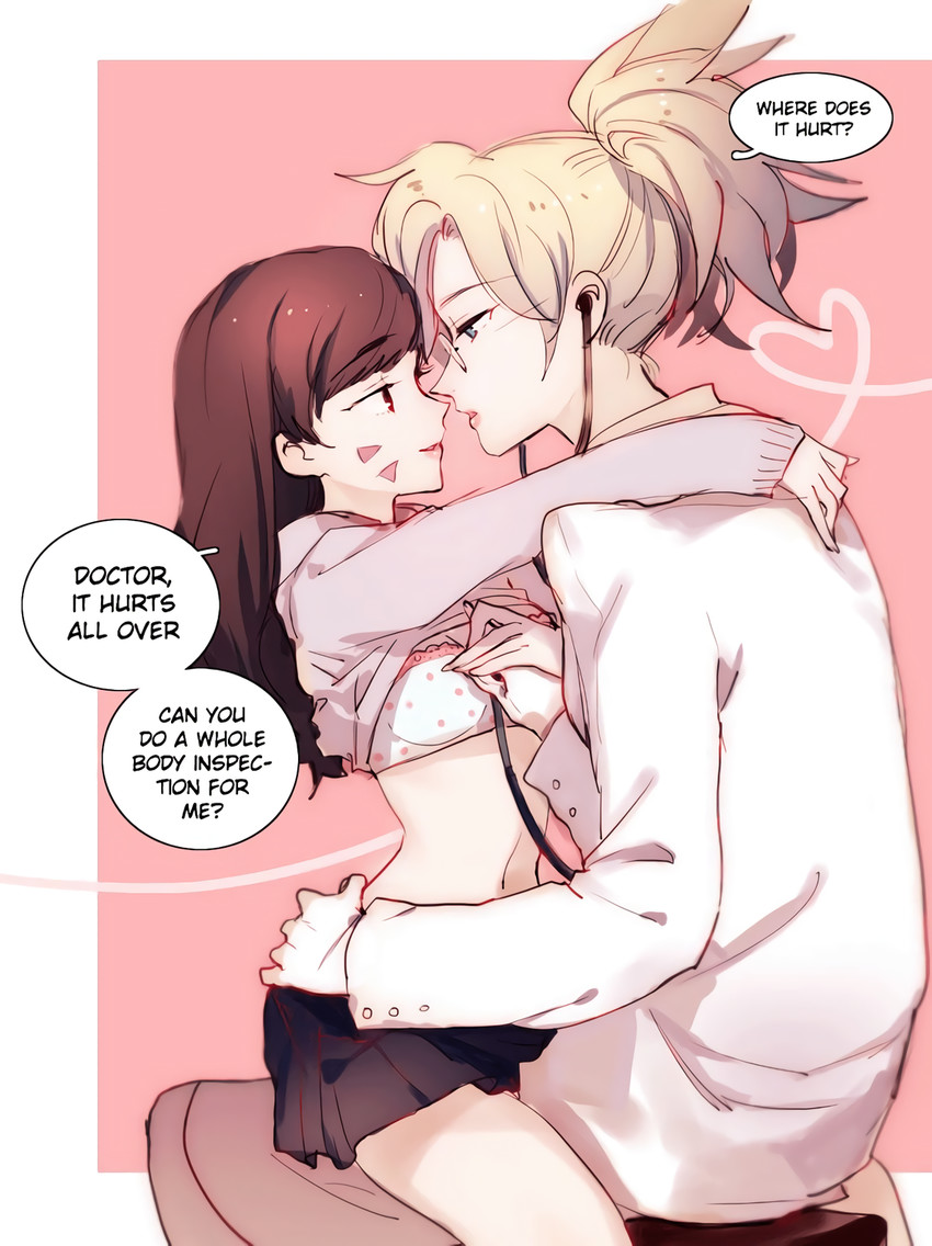 d.va and mercy (overwatch and 1 more) drawn by shell_(shell518)