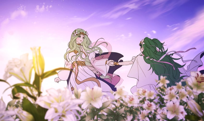 rhea and sothis (fire emblem and 2 more) drawn by vo1ez