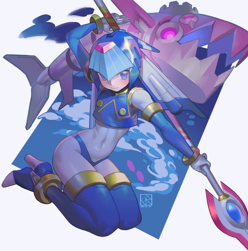 fairy leviathan (mega man and 1 more) drawn by poch4n