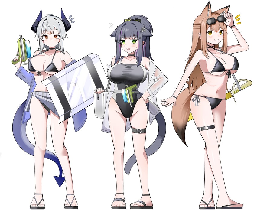jessica, franka, liskarm, and jessica the liberated (arknights) drawn by spam_(spamham4506)