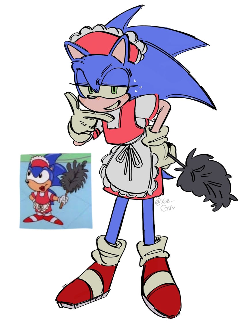 sonic the hedgehog (sonic and 1 more) drawn by xue_gin