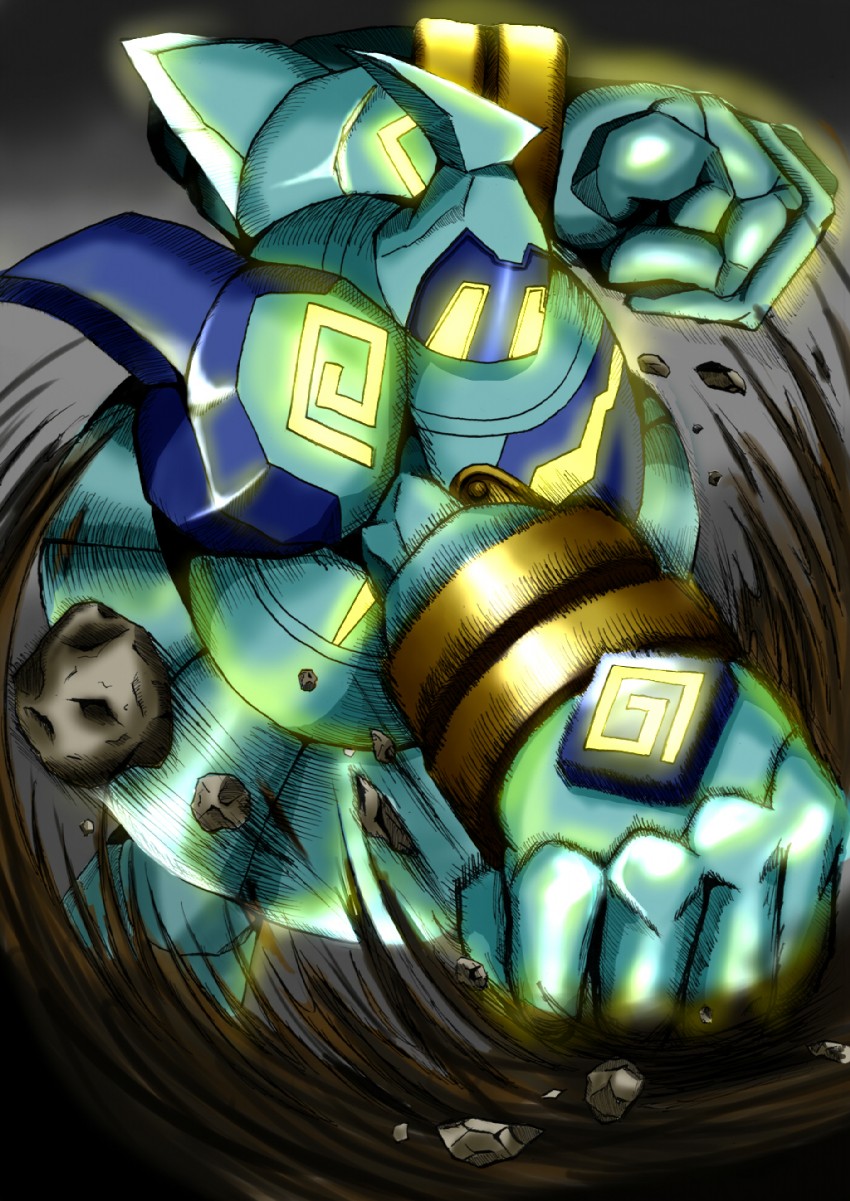 golurk (pokemon and 1 more) drawn by sangyou_haikibutsu_(turnamoonright)