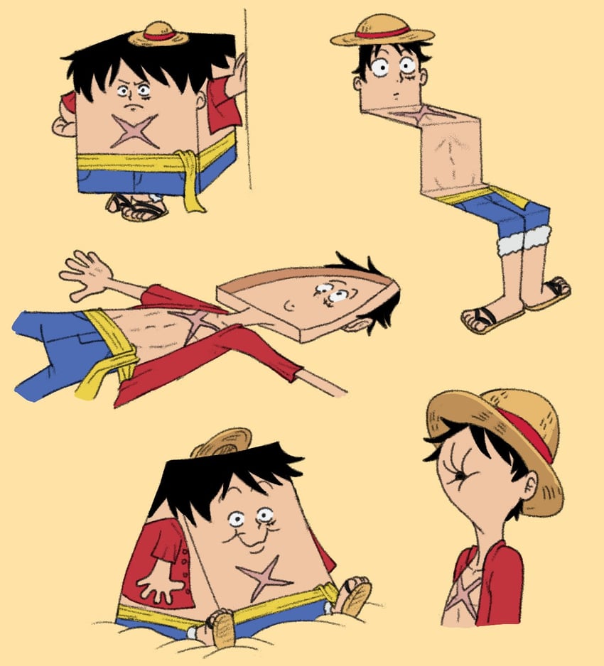 monkey d. luffy (one piece and 1 more) drawn by scoobandshag