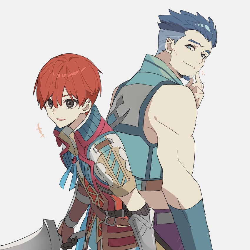 adol christin and dogi (ys and 1 more) drawn by george_man